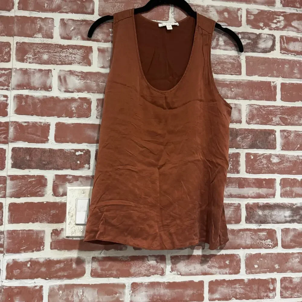 Lunya Washable Silk Tulip Back Pajama Set Size Medium EUC Brown - Picture 10 of 10